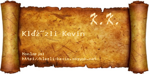 Klézli Kevin névjegykártya